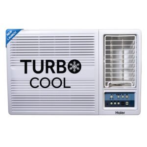 Haier 1 Ton 3 Star Fix Speed Side Flow Window AC (Copper, Turbo Mode, Anti Bacterial Filter, Cools at 54°C Temp, Long Air Throw - HWU12F-AOW3BN-FS,White)