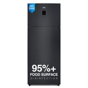 Godrej 436 L 2 Star 1+2 Years Additional Warranty, 95%+ Food Surface Disinfection with Nano Shield Technology Inverter Frost Free Double Door Refrigerator (RT EONREGALIS 477B RCI MT BK, Matte Black)