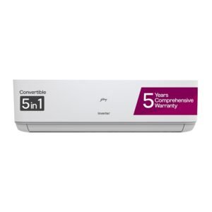 Godrej 1.1 Ton 3 Star, 5 Years Comprehensive Warranty, 5-in-1 Convertible Cooling, Inverter Split AC (Copper, I-Sense Technology, AC 1T SIC 13DTC3 WWB Split 3S, White)