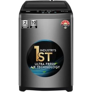 Voltas Beko, A Tata Product 6.5 Kg 5 Star Fully-Automatic Top Loading Washing Machine (WTL6504UEA/OBS2P10 Eco-Series,Dark Grey, Pulsator wash and Double waterfall technology) (Copy)