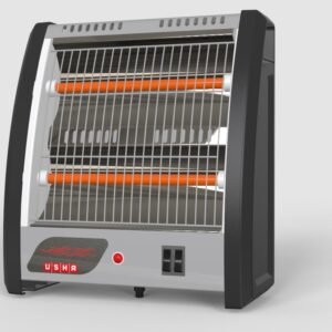 Usha 2 Rod 800 Watt Quartz Heater with Low Power Consumption and Tip Over Protection (4302N, Grey)