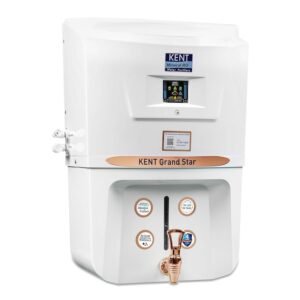 KENT Grand Star RO Water Purifier | RO+UV+UF+Alkaline+Copper+TDS Control+UV LED Tank | .0001 Micron RO Membrane | Auto Flush Feature | 9L Tank | 20 LPH | Ideal for Borewell/Tanker/Municipal Water
