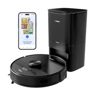 Eureka Forbes SmartClean, 5000Pa HyperSuction Robotic Vacuum Cleaner with Auto Bin (65 Days Hands-Free Cleaning) | LiDAR 3.0 & Home Mapping | Wet Mopping | 5-Hour Run Time | Smart App Control
